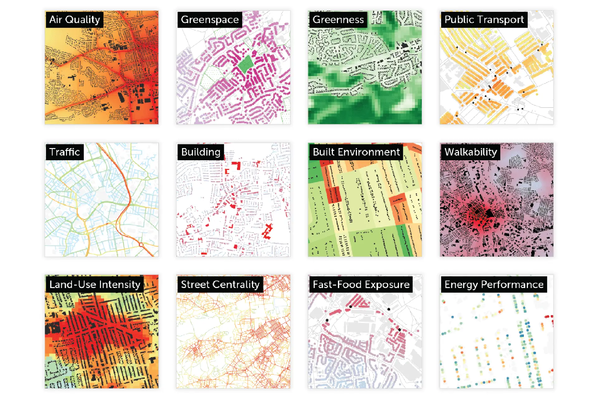 Map of environmental indicators in Bradford